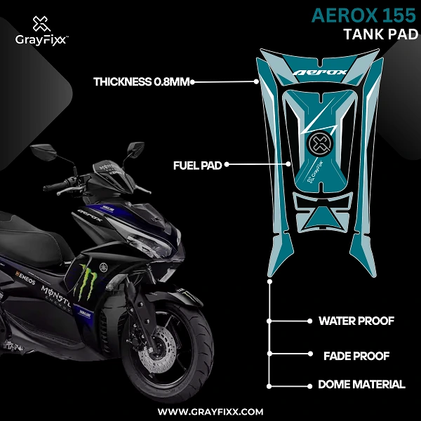 Aerox 155 Tank Pad | Premium 3D Tank Pad, Pack of 1